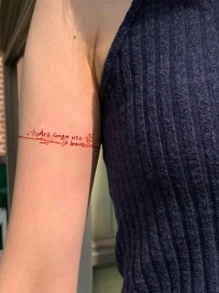 Kits de pegatinas de tatuajes, 4 hojas de tatuajes temporales gráficos de letras para hombres, pegatinas de tatuajes para adultos, letras de tatuajes realistas, para mujeres y niñas - Multicolor - Ver 1