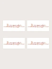 Kits de pegatinas de tatuajes, 4 hojas de tatuajes temporales gráficos de letras para hombres, pegatinas de tatuajes para adultos, letras de tatuajes realistas, para mujeres y niñas - Multicolor - Ver 4