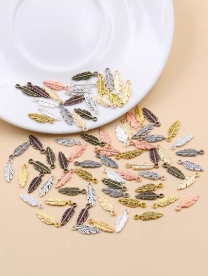 80 Chiếc 2023 Mới 5*15Mm 9 Màu Kim Loại Hợp Kim Kẽm 2 Mặt Mini Lá Hạt Charm Phù Hợp Với Trang Sức vật Có Mặt Dây Chuyền Makings Thủ Công DIY