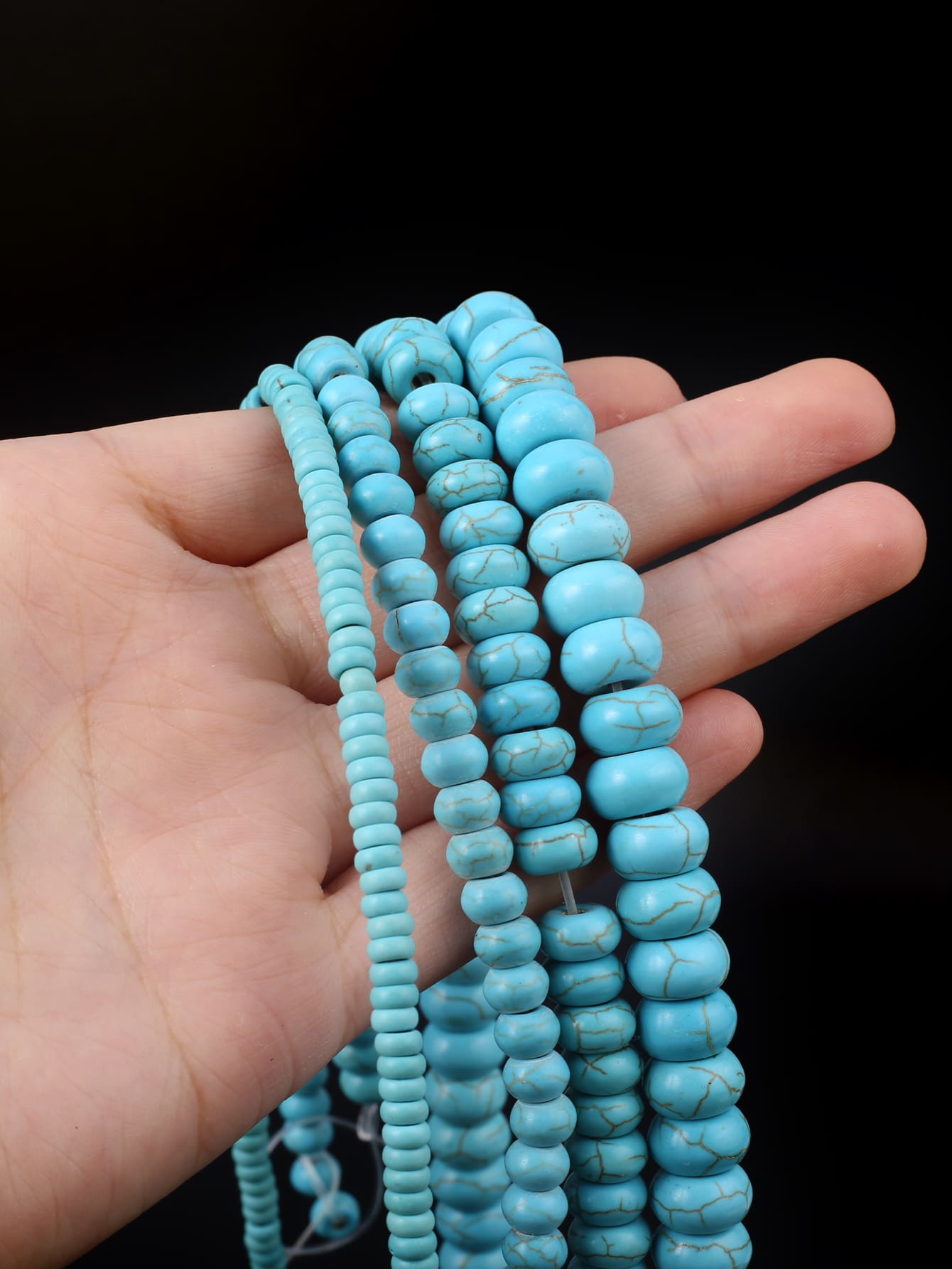 Phụ kiện trang sức DIY hạt 1 sợi - Màu xanh nhạt - Xem 1