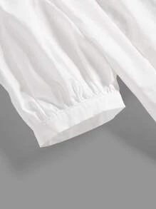 SHEIN 青少年女孩泡泡袖襯衫帶系帶