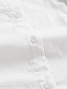 SHEIN 青少年女孩泡泡袖襯衫帶系帶