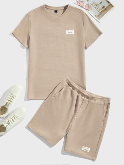 Guys Letter Patched Detail Lounge Set