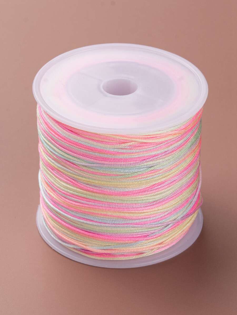 1卷尼龍線片段染色中國結燈芯絨尼龍細繩適用於串珠珠寶製作熱粉色撞色DIY尼龍細繩適用於手鍊,串珠,項鍊,流蘇邊工藝,風鈴,珠寶製作 - 彩色 - 查看 1