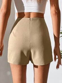 SHEIN Tall High Waist Wrap Front Skort - Apricot - View 2