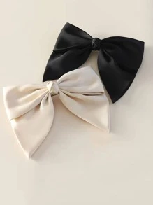 2个/包 缎带蝴蝶结发夹 可爱情人节礼物，发饰，发卡，发夹，爪夹，发爪，学生用品，优雅，大学，蝴蝶结