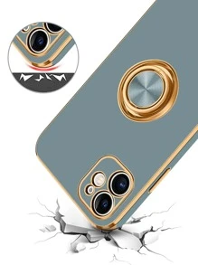 素色手機殼帶圓環支架 - 綠色 - 查看 5