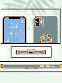 素色手機殼帶圓環支架 - 綠色 - 查看 7