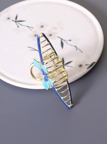 Garra de pelo con diseño de mariposa - Dorado - Ver 2