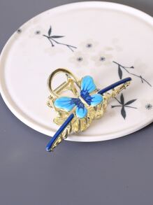 Garra de pelo con diseño de mariposa - Dorado - Ver 3