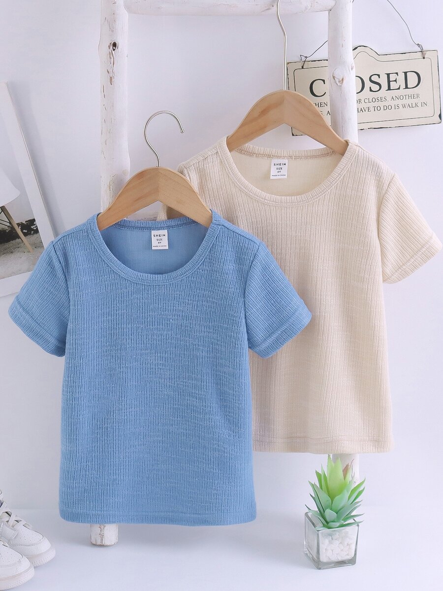 Toddler Boys 2pcs Solid Tee - Multicolor - View 1