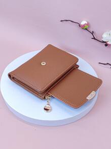 MINGYOU Ví kim loại đựng thẻ tín dụng nhỏ gấp ba có khóa kéo dành cho nữ, ví cầm tay đựng tiền mặt cho nhân viên văn phòng, sinh viên, công việc kinh doanh, đi làm, kỷ niệm, cặp đôi, quà tặng sinh nhật, quà tặng ngày lễ tình nhân, quà tặng cho phụ nữ, ví, ví nhỏ - màu nâu - Xem 5