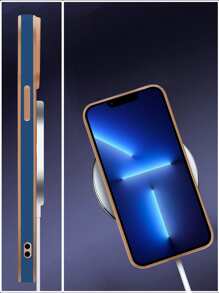 Vỏ điện thoại mạ từ tính - Xanh đậm - Xem 3