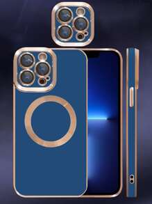 Vỏ điện thoại mạ từ tính - Xanh đậm - Xem 4