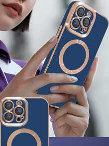 Vỏ điện thoại mạ từ tính - Xanh đậm - Xem 5