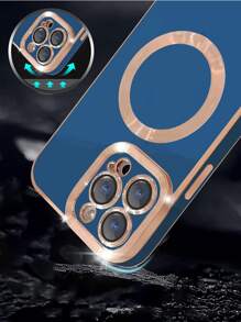 Vỏ điện thoại mạ từ tính - Xanh đậm - Xem 6