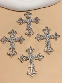 4pcs/set Alloy Cross DIY Pendant - Silver - View 1