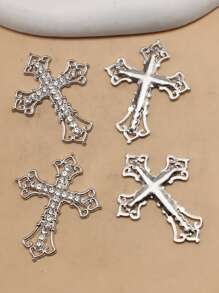 4pcs/set Alloy Cross DIY Pendant - Silver - View 2