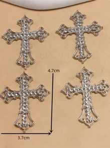 4pcs/set Alloy Cross DIY Pendant - Silver - View 3