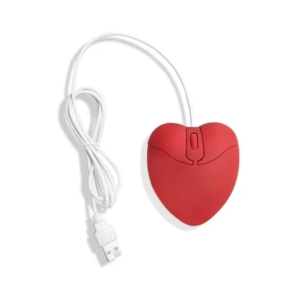 1入組愛心設計有線鼠標,電腦鼠標