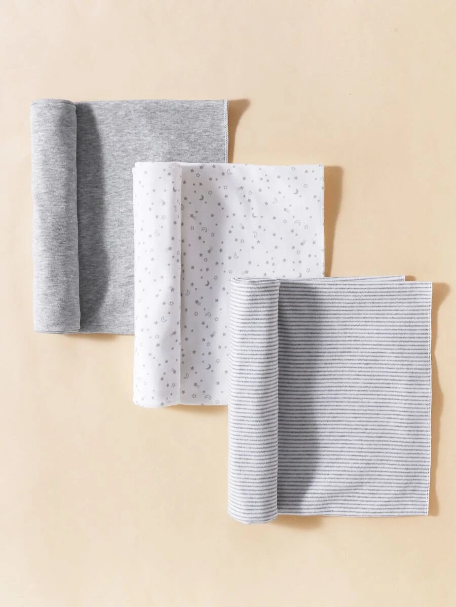 3 件装婴儿星条旗襁褓毯 爱情情人节 - 彩色 - 查看 1