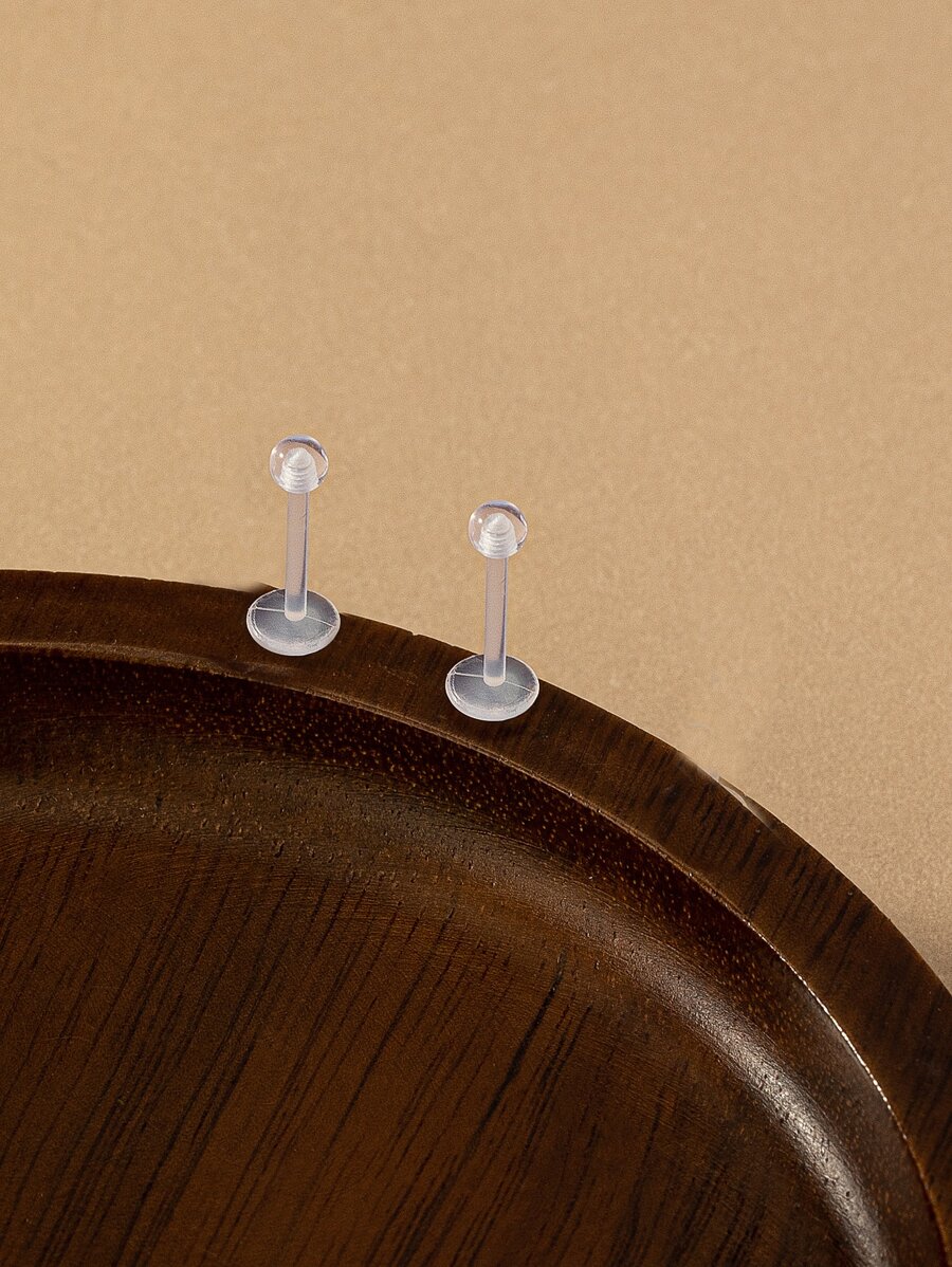 2入組球裝飾唇釘 - 白色 - 查看 1