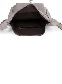 Túi Crossbody Nữ màu trơn Có thể điều chỉnh được Giải trí - Xám - Xem 6