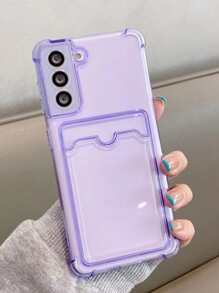 透明手機殼帶插卡槽 - 紫色 - 查看 3