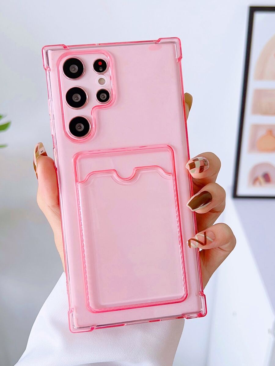 Vỏ điện thoại có khe cắm thẻ chống rơi - Hồng - Xem 1