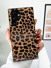 Funda de teléfono con estampado de leopardo y de guepardo de manzana