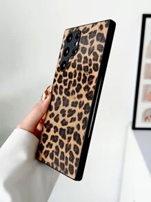 Funda de teléfono con estampado de leopardo y de guepardo de manzana