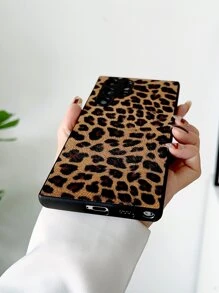 Funda de teléfono con estampado de leopardo y de guepardo de manzana