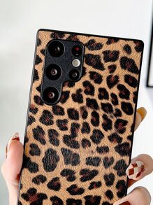 Funda de teléfono con estampado de leopardo y de guepardo de manzana