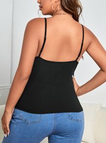 SHEIN Privé Top de tirantes con botón - Negro - Ver 2