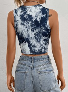 SHEIN EZwear 紮染短款背心