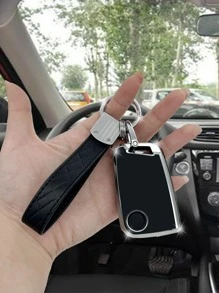 1set Keychain & Car Key Case Compatible With Volkswagen Sagitar, Key Fob Cover - Black - View 2