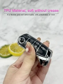 1set Keychain & Car Key Case Compatible With Volkswagen Sagitar, Key Fob Cover - Black - View 3