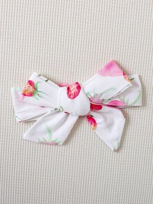 SHEIN Baby Bow Front Cami Top & Strawberry Print Ruffle Hem Shorts - Multicolor - View 3