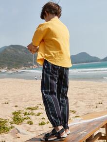 Boys Cartoon Graphic Polo Shirt & Striped Pants