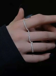 3件/套极简主义戒指 - 銀色 - 查看 2