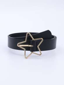 Star Buckle Belt - Black - View 2