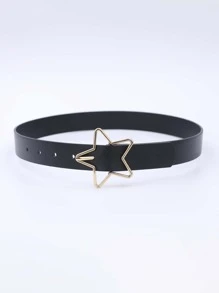 Star Buckle Belt - Black - View 3