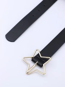 Star Buckle Belt - Black - View 5