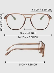 Top Bar Women's Fashionable Design Glasses - Brown - View 3