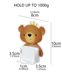 1 pieza Portacepillos de dientes de plástico montado en la pared, organizador de almacenamiento de cepillos de dientes con patrón de dibujos animados de color aleatorio a prueba de polvo con autoadhesivo para baño y decoración del hogar - Multicolor - Ver 7