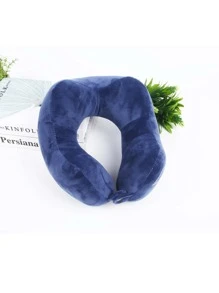1pc Heart & Letter Embroidery U-shaped Pillow - Navy Blue - View 2