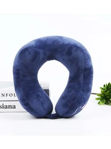 1pc Heart & Letter Embroidery U-shaped Pillow - Navy Blue - View 3