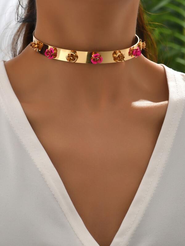 花朵裝飾頸鏈