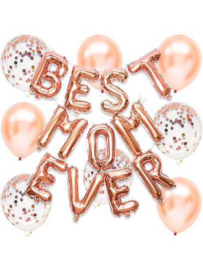 1 Set "Best Mom" Balloons, Suitable For Mother's Day, Mom's Birthday, Mother's Day Party And Other Occasions