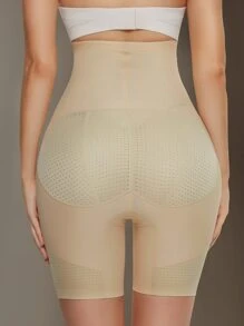 High Waisted Shapewear Shorts - Apricot - View 4
